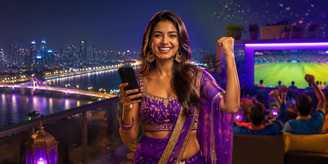 Client engaging in live casino via smartphone near Ahmedabad riverfront